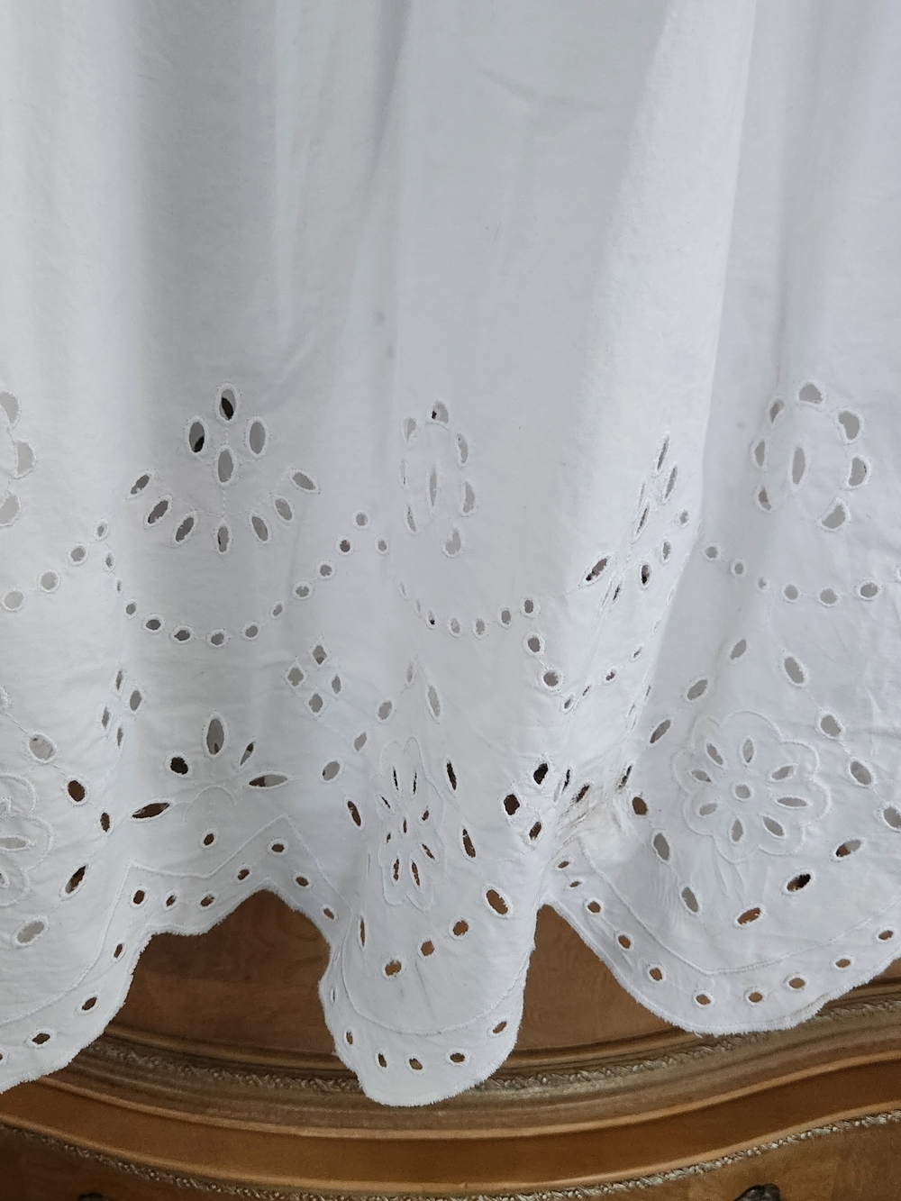 Free Assembly White Eyelet Midi Sundress with Smocked Waist - Picture 3 of 6